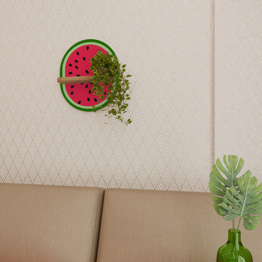 MATURE WATERMELON Prateleira Oval Decorativa em Efeito Carvalho