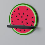 MATURE WATERMELON Prateleira Redonda Decorativa em Acabamento Preto