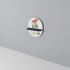 GARDEN GNOMES Prateleira Oval Decorativa em Acabamento Preto