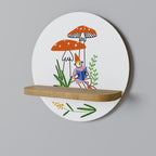 GARDEN GNOMES Prateleira Redonda Decorativa em Efeito Carvalho