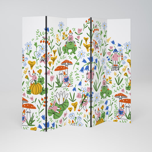 GARDEN GNOMES Biombo de 5 Painéis