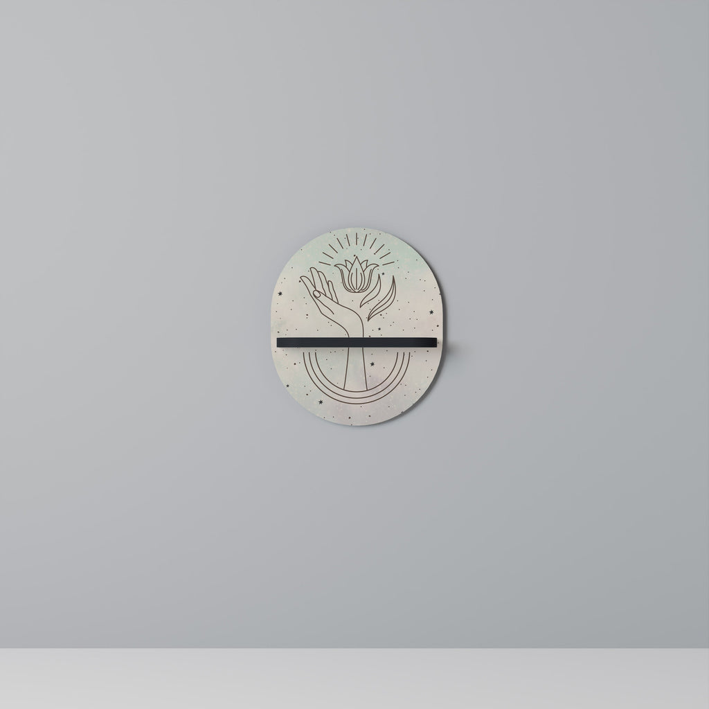 DELICATE BEAUTY Prateleira Oval Decorativa em Acabamento Preto