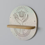 DELICATE BEAUTY Prateleira Oval Decorativa em Efeito Carvalho