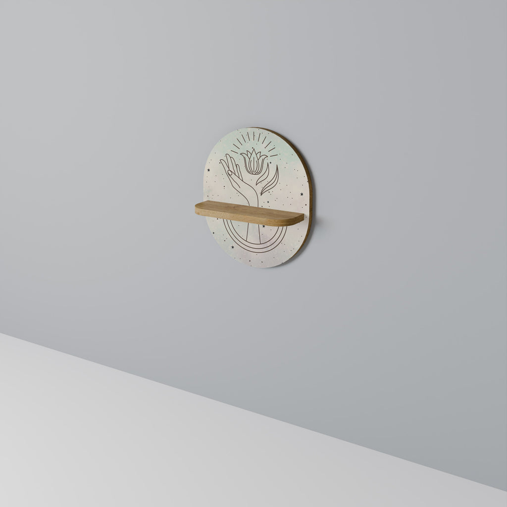 DELICATE BEAUTY Prateleira Oval Decorativa em Efeito Carvalho