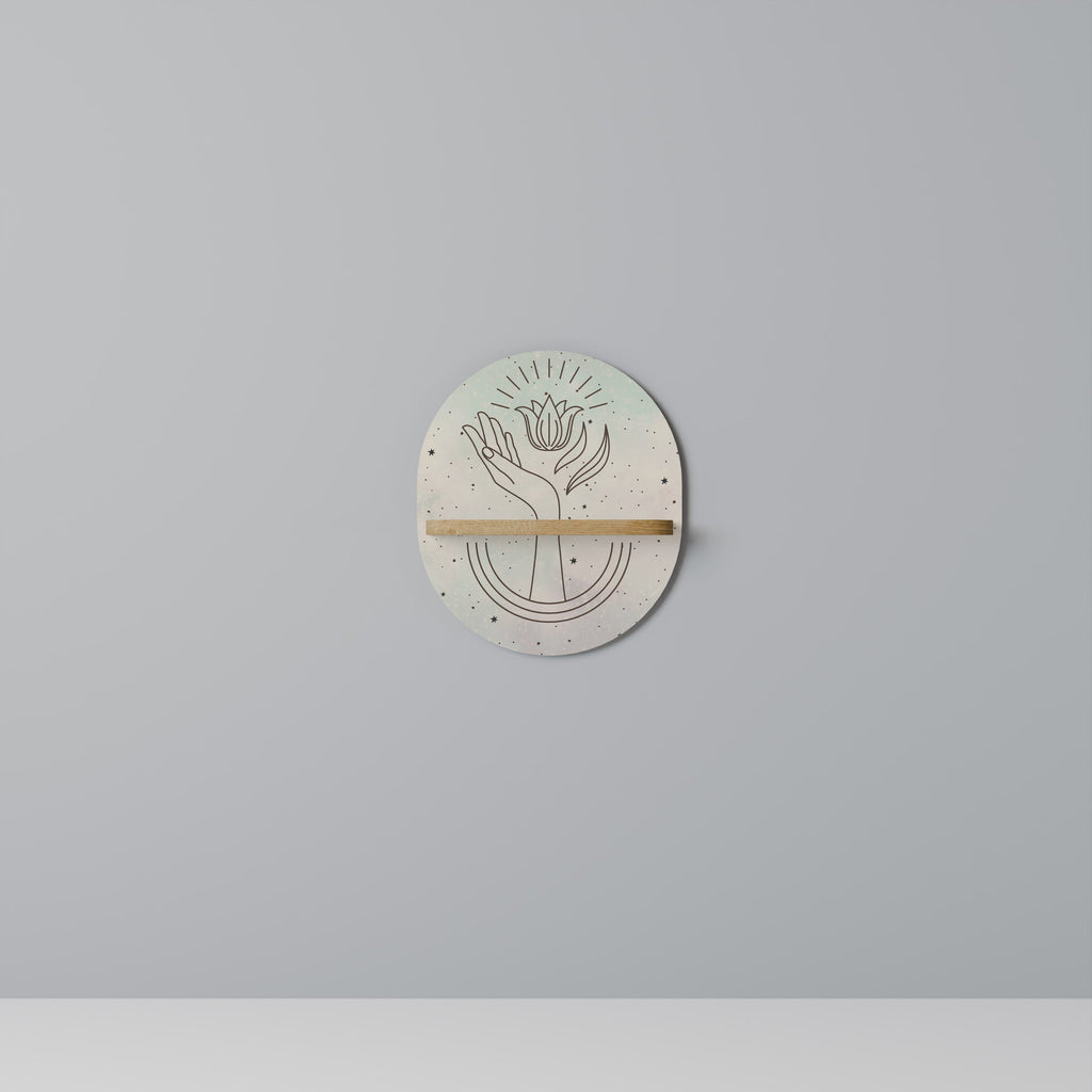 DELICATE BEAUTY Prateleira Oval Decorativa em Efeito Carvalho