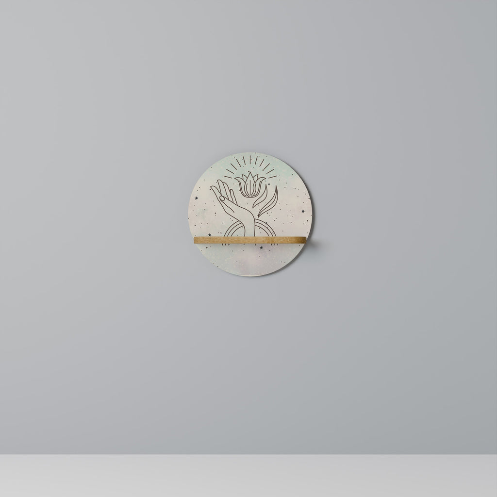 DELICATE BEAUTY Prateleira Redonda Decorativa em Efeito Carvalho