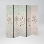 DELICATE BEAUTY Biombo Decorativo de 5 Painéis