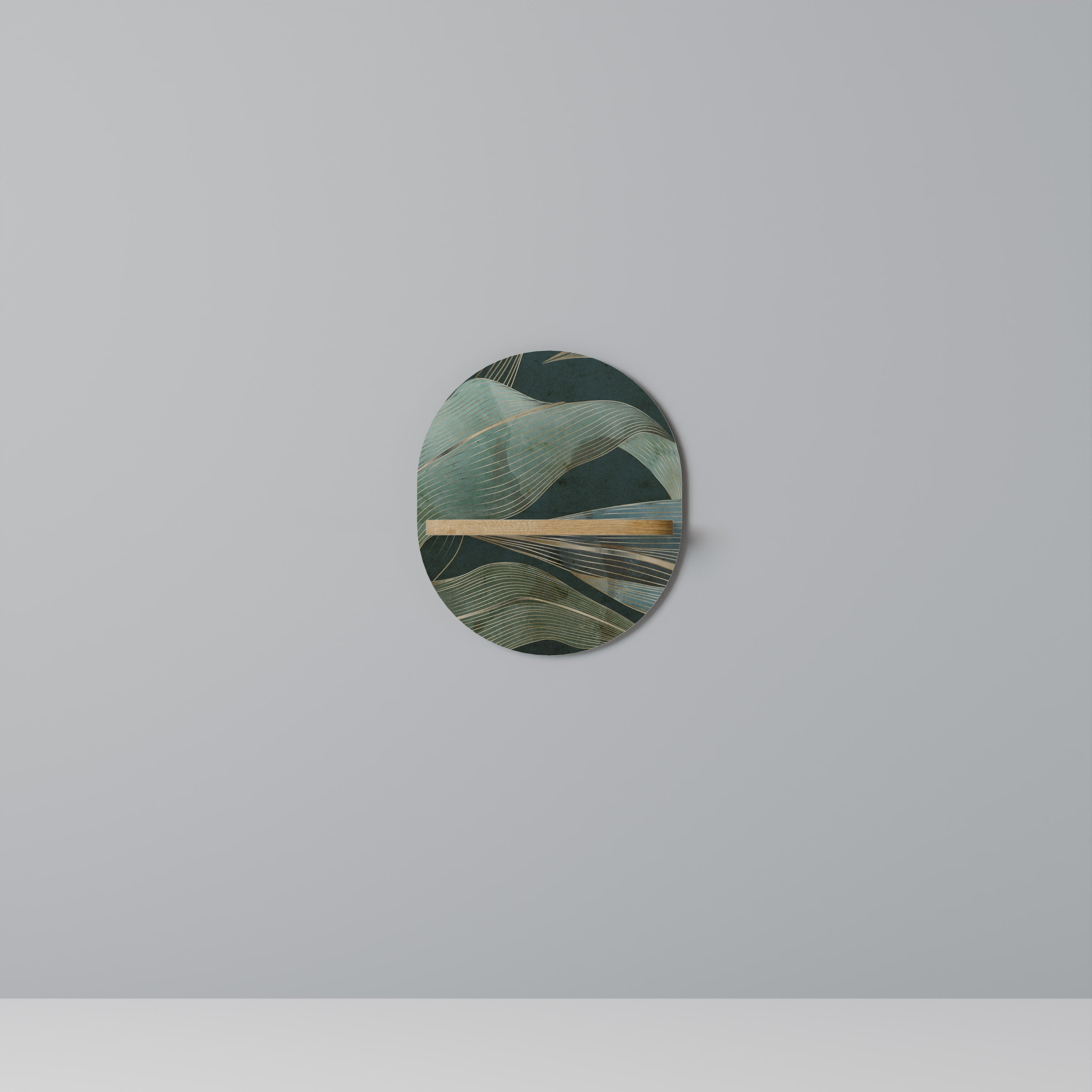 ROYAL GREEN Prateleira Oval Decorativa em Efeito Carvalho