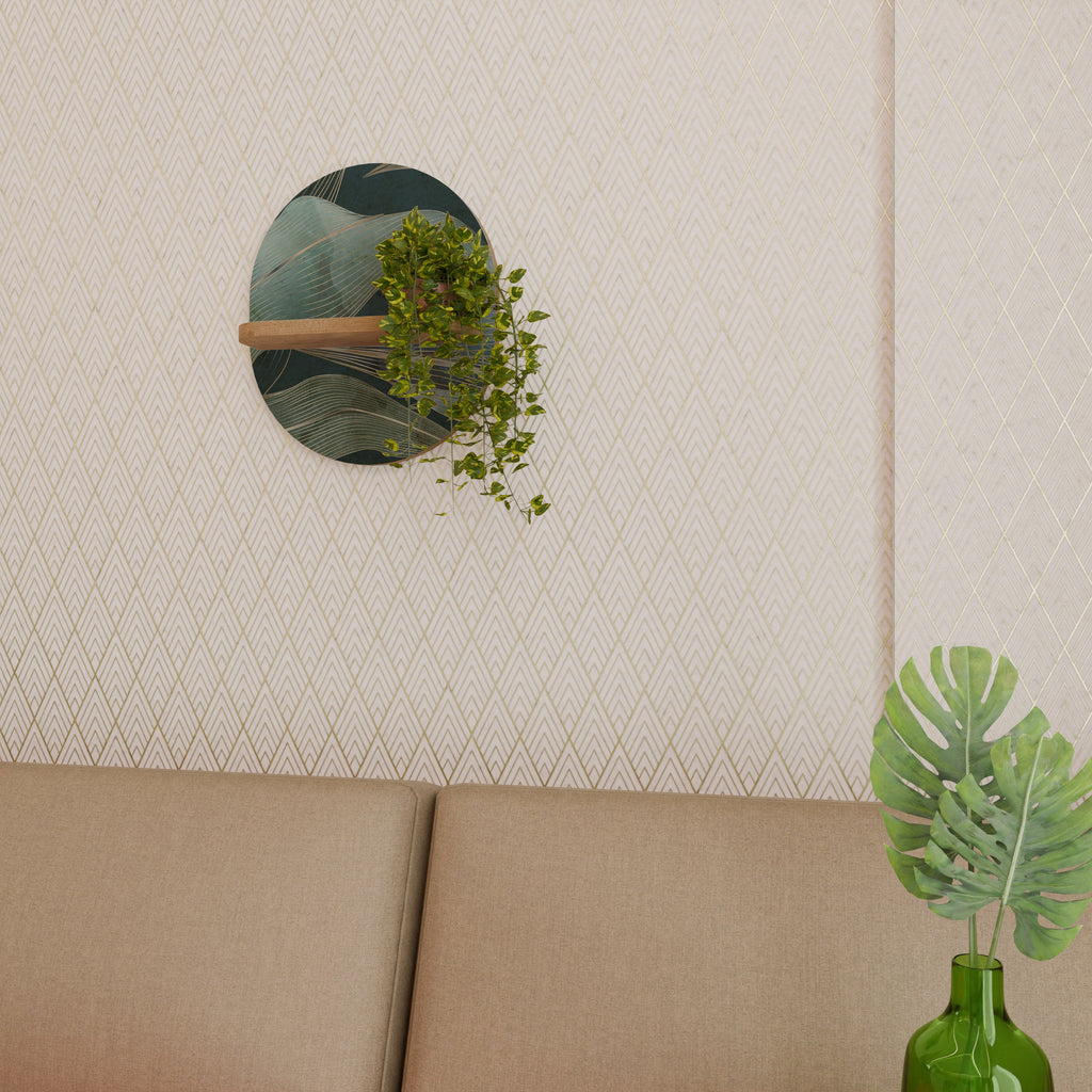 ROYAL GREEN Prateleira Oval Decorativa em Efeito Carvalho