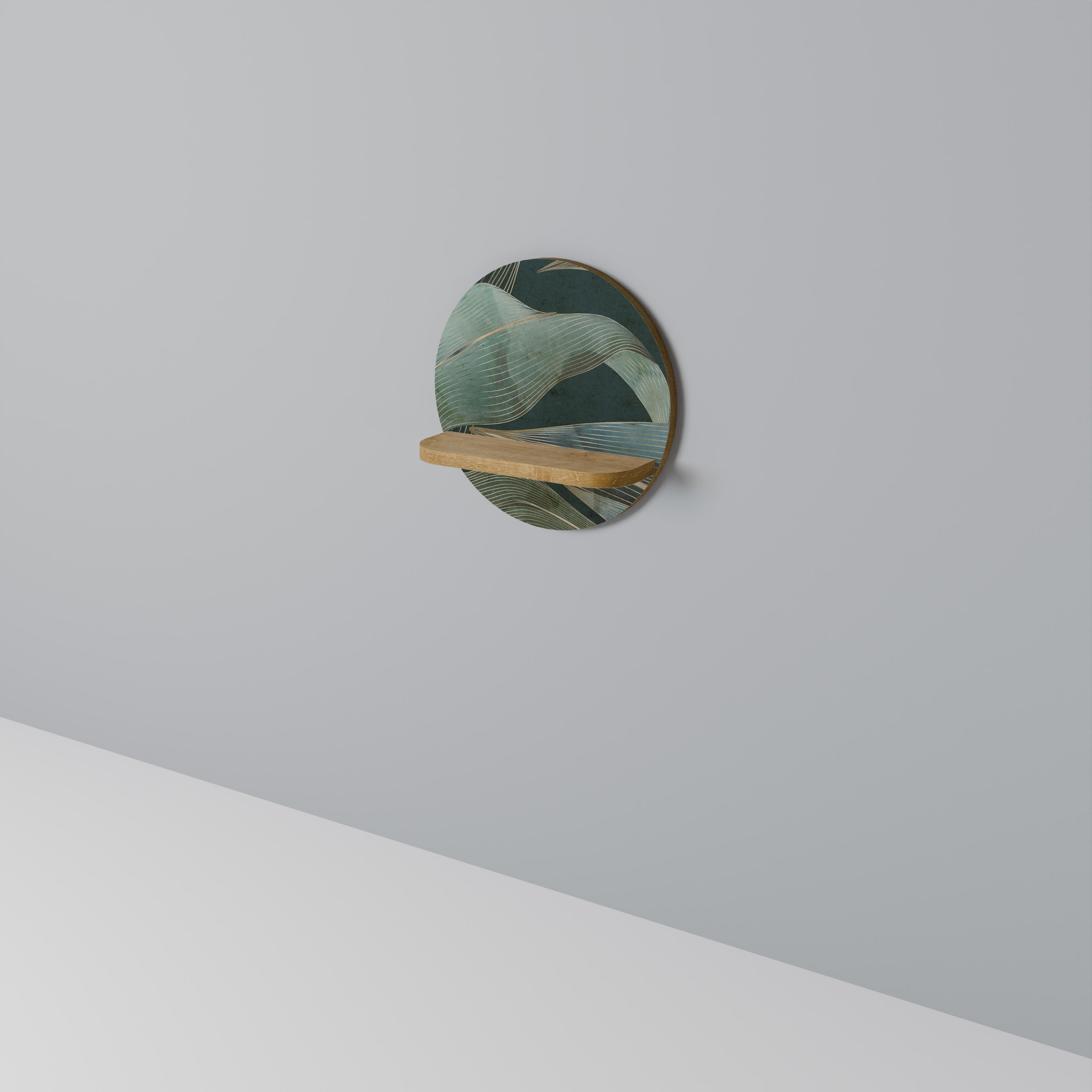 ROYAL GREEN Prateleira Redonda Decorativa em Efeito Carvalho