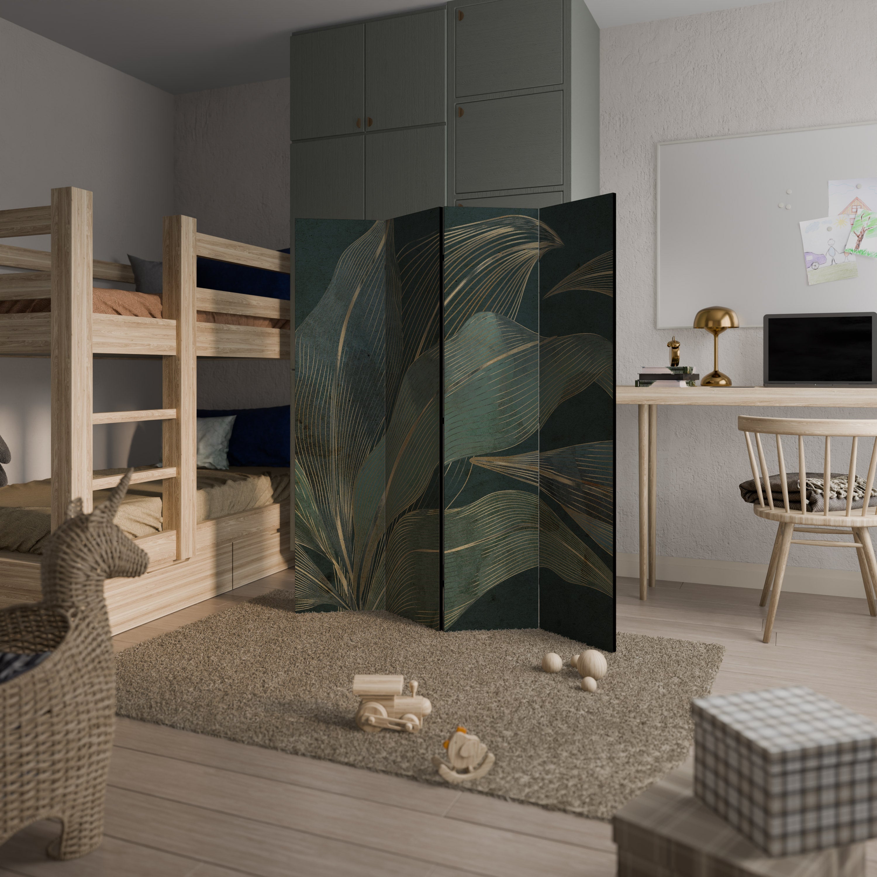 ROYAL GREEN Biombo Decorativo de 4 Painéis