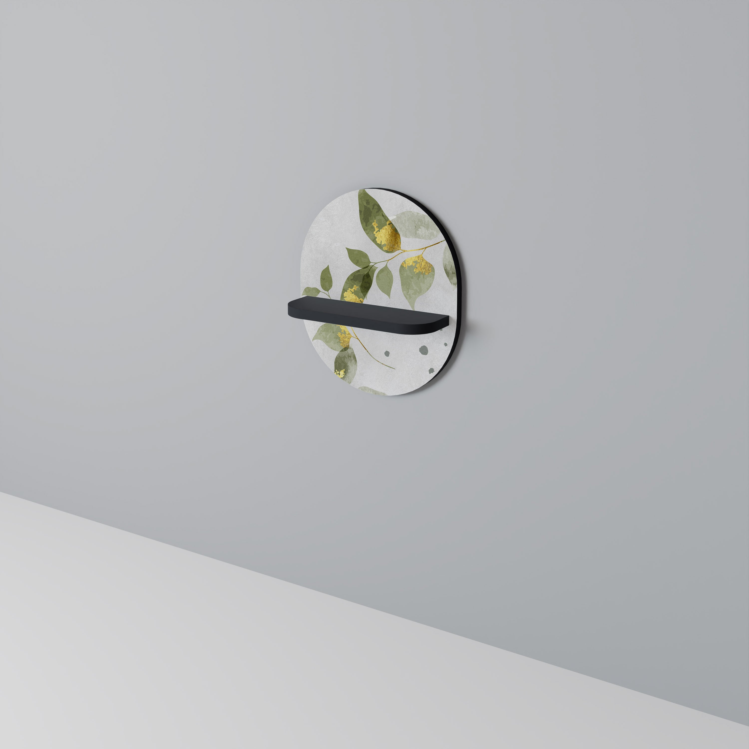 ELEGANT BOTANICS Prateleira Oval Decorativa em Acabamento Preto