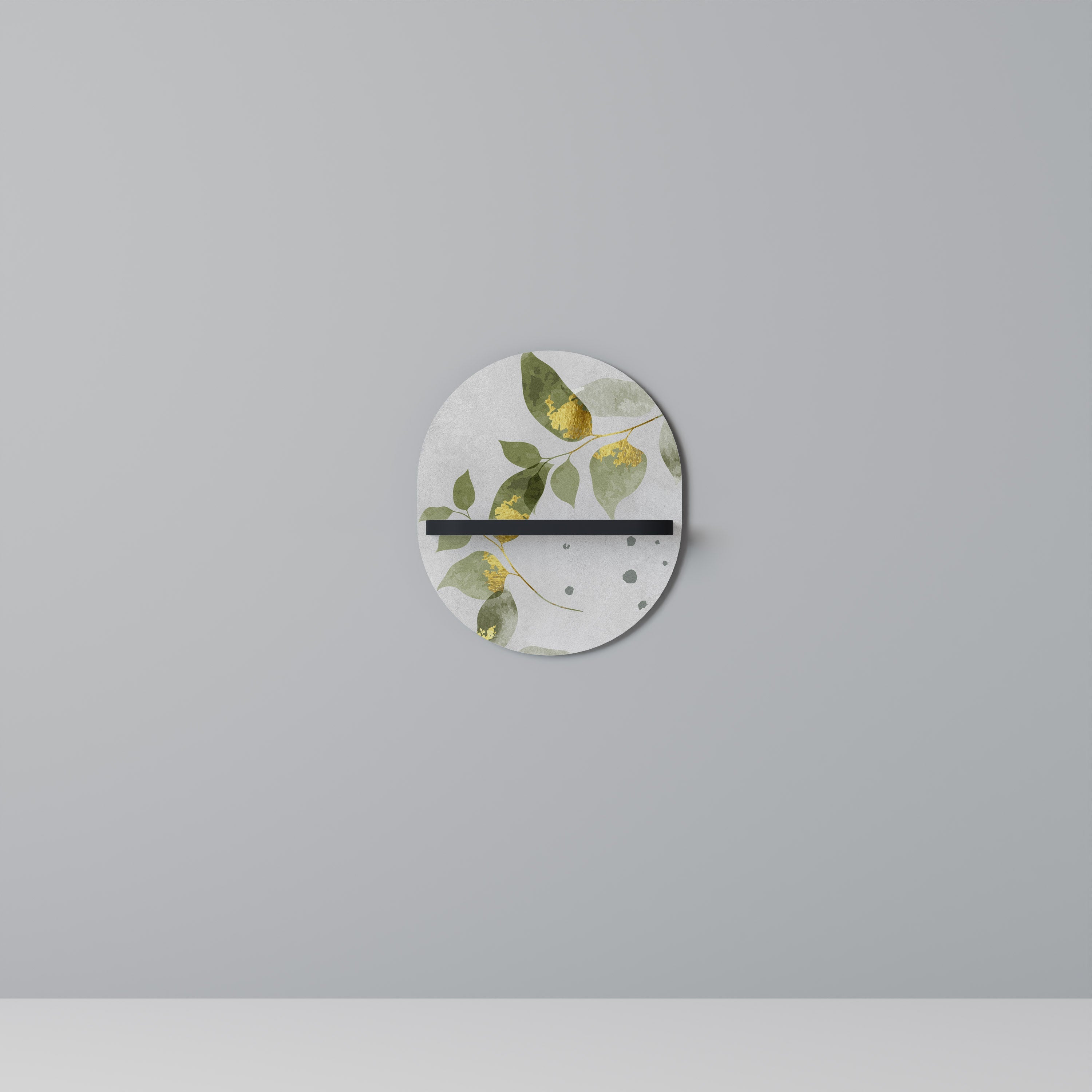 ELEGANT BOTANICS Prateleira Oval Decorativa em Acabamento Preto