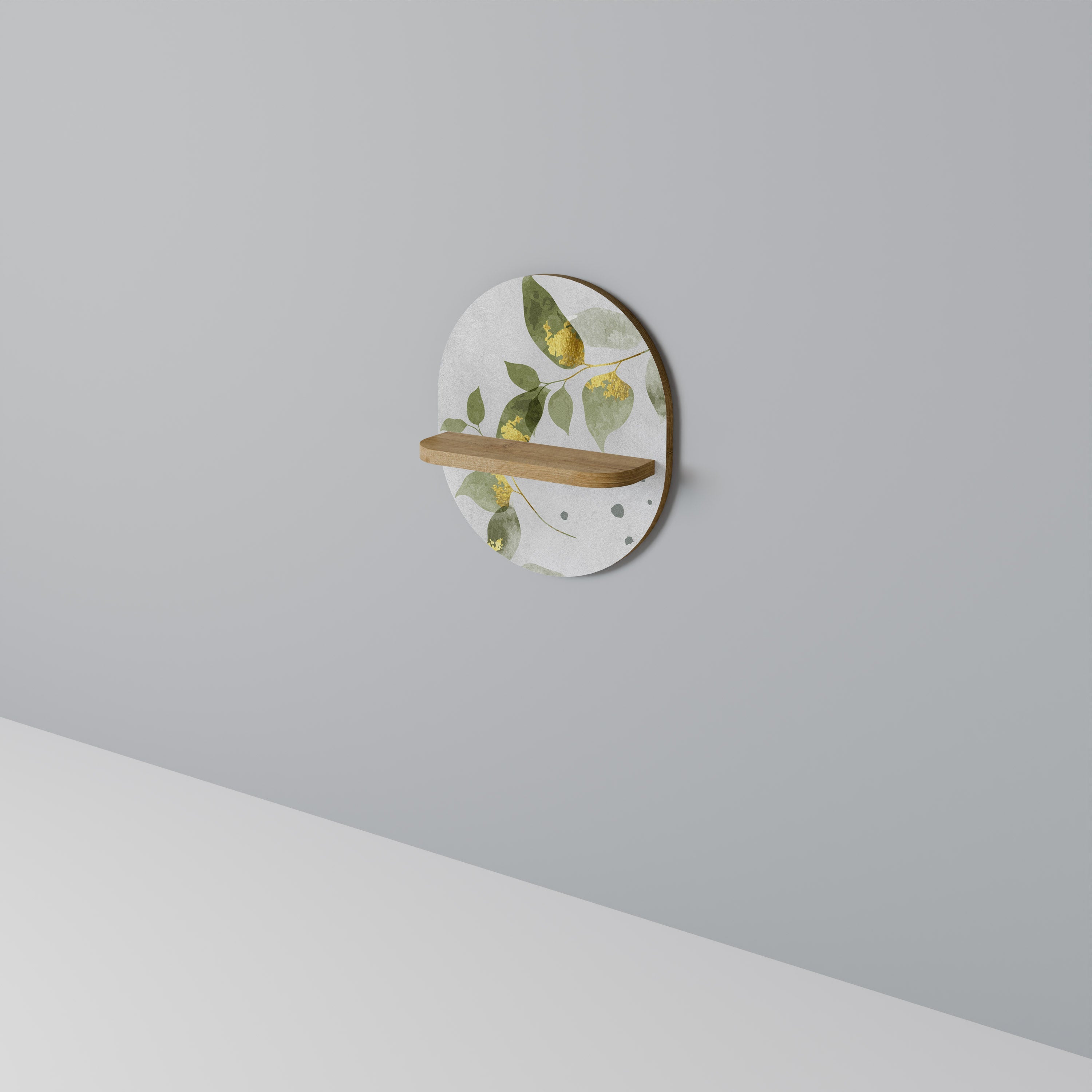 ELEGANT BOTANICS Prateleira Oval Decorativa em Efeito Carvalho