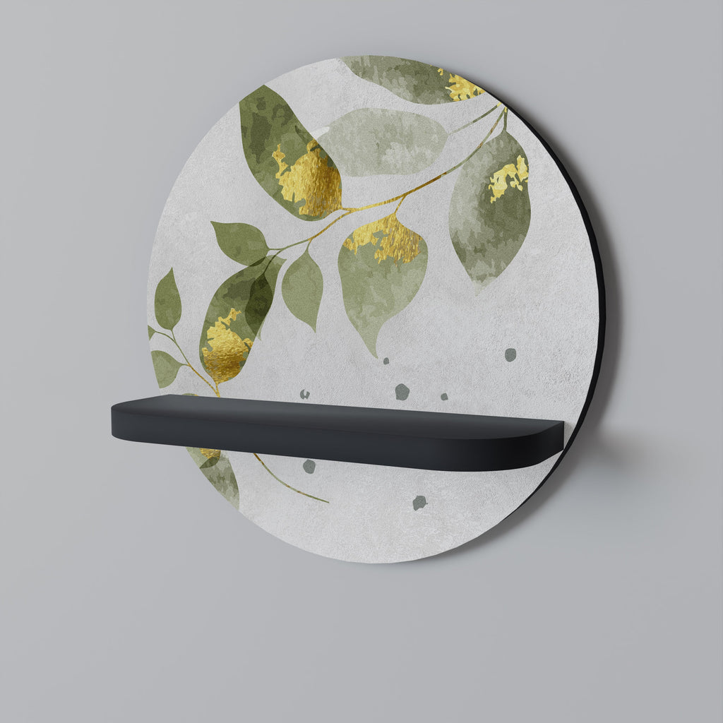 ELEGANT BOTANICS Prateleira Redonda Decorativa em Acabamento Preto