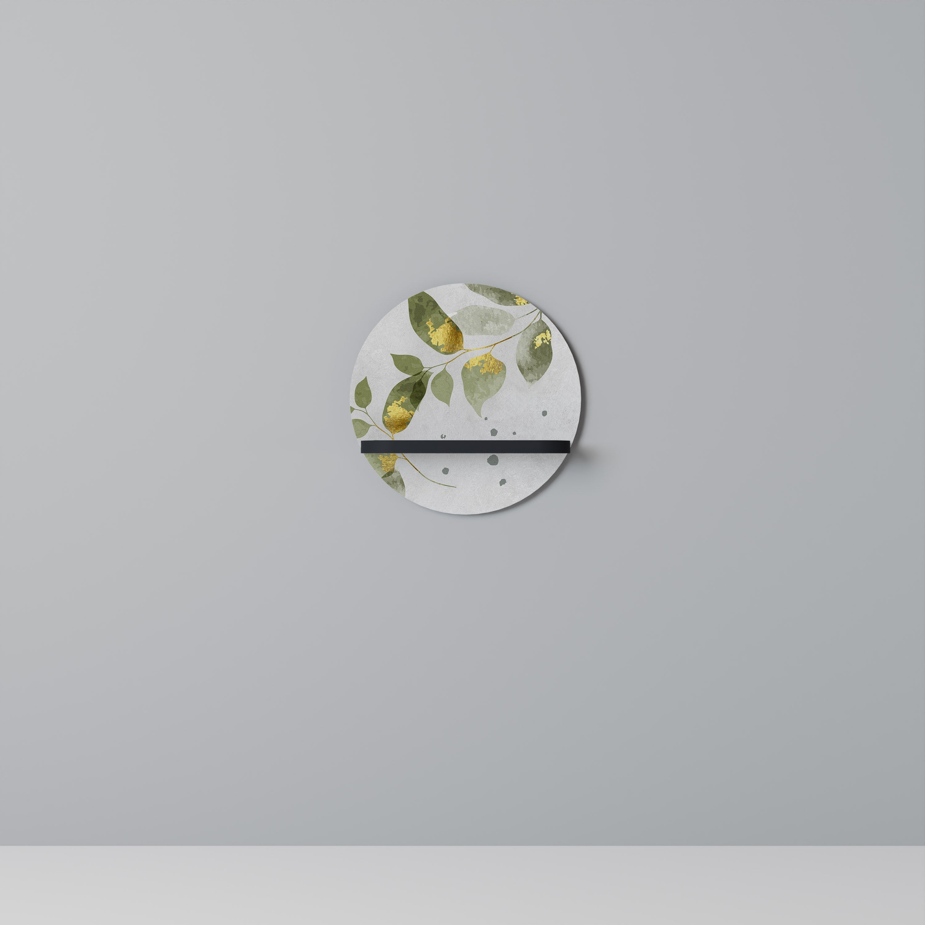 ELEGANT BOTANICS Prateleira Redonda Decorativa em Acabamento Preto