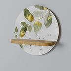 ELEGANT BOTANICS Round Art Shelf In Oak Effect