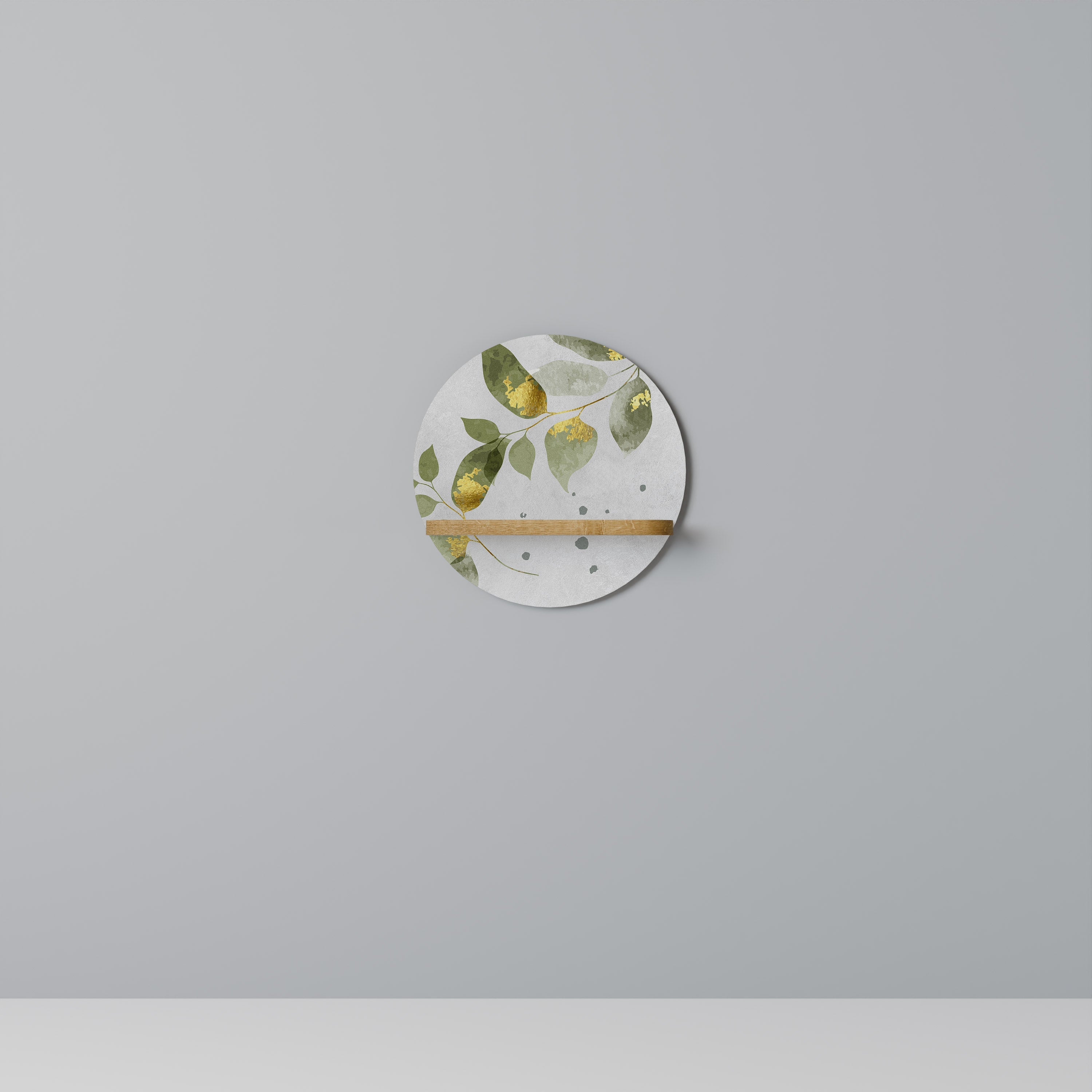 ELEGANT BOTANICS Prateleira Redonda Decorativa em Efeito Carvalho