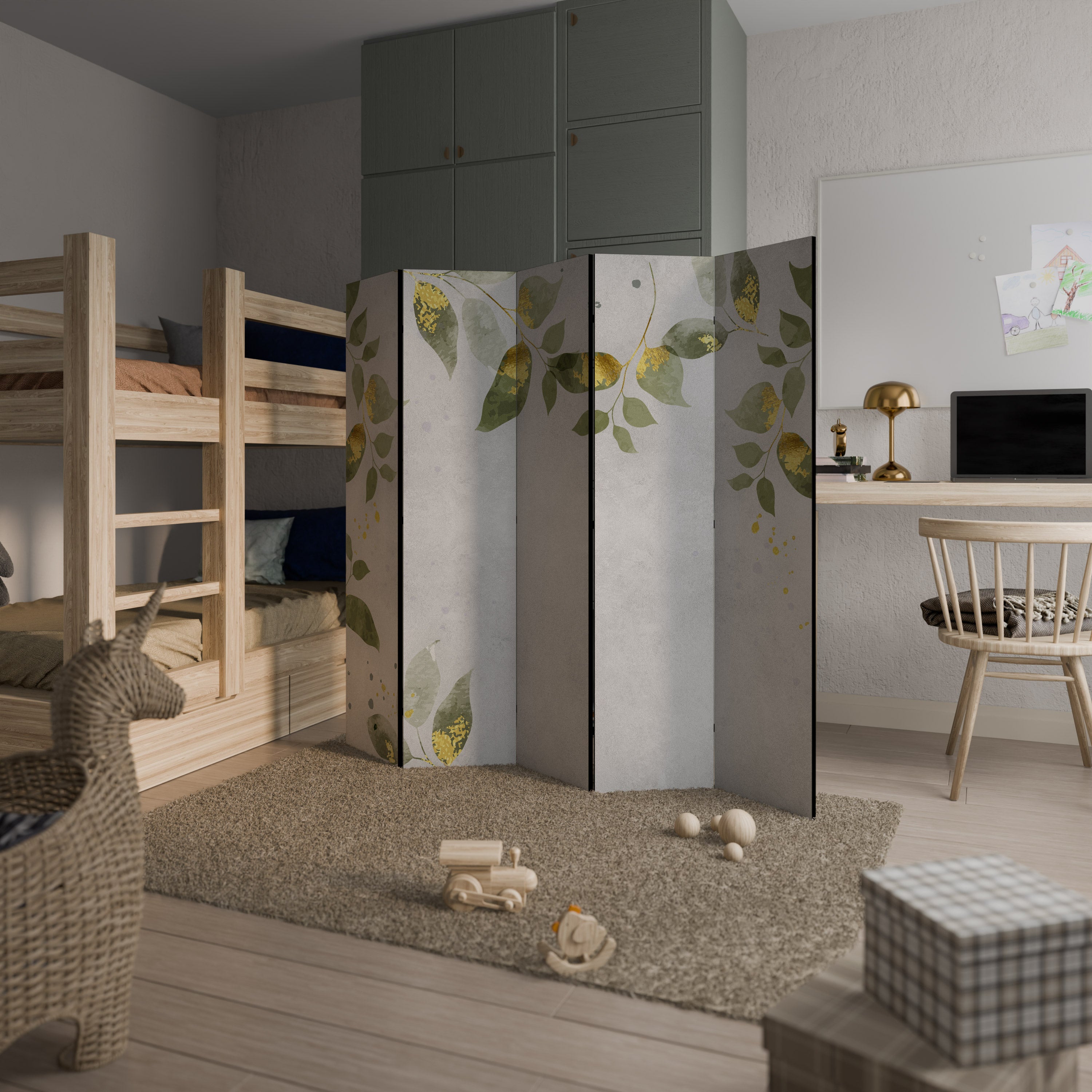 ELEGANT BOTANICS Biombo de 5 Painéis