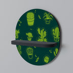 DESERT GREEN Prateleira Oval Decorativa em Acabamento Preto