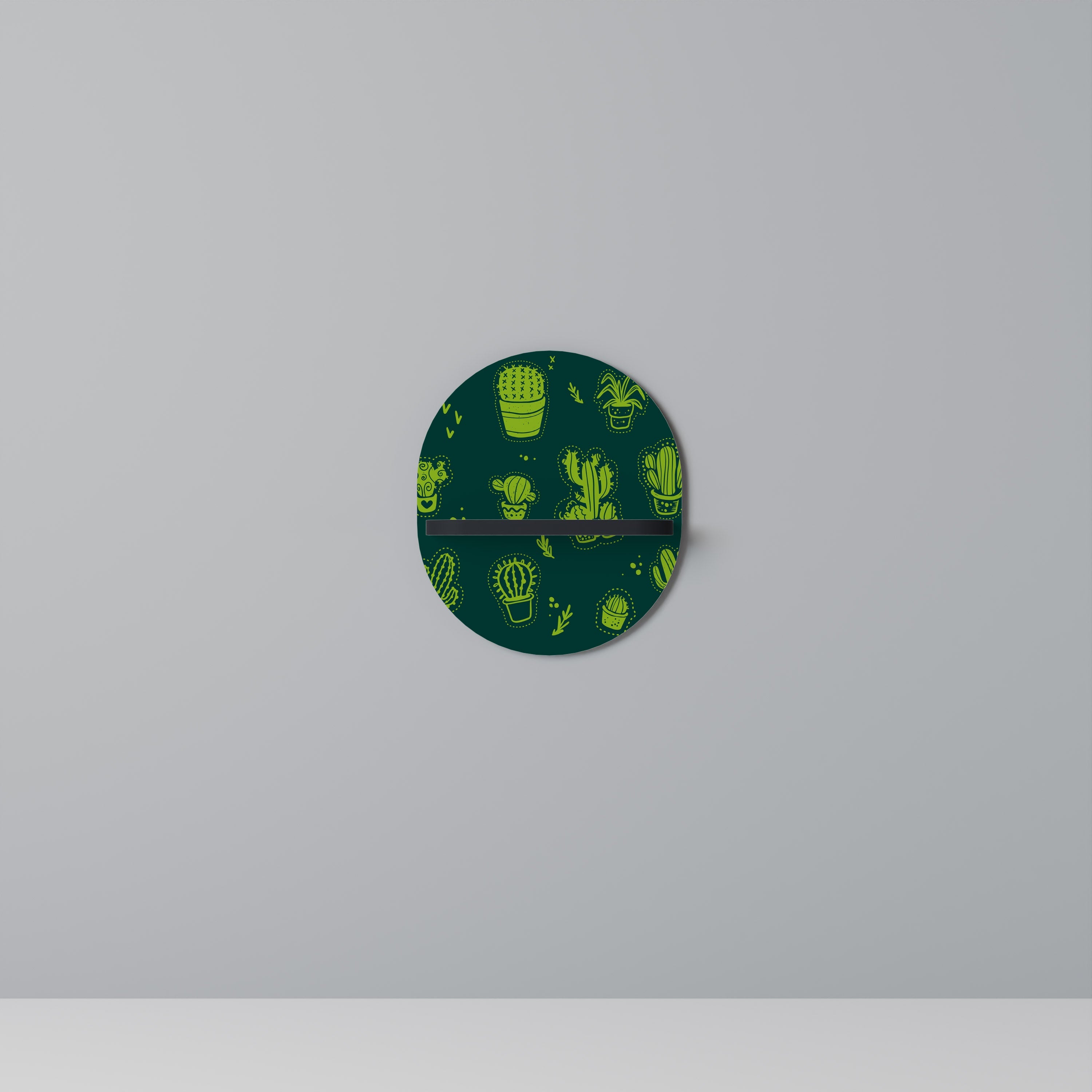 DESERT GREEN Prateleira Oval Decorativa em Acabamento Preto