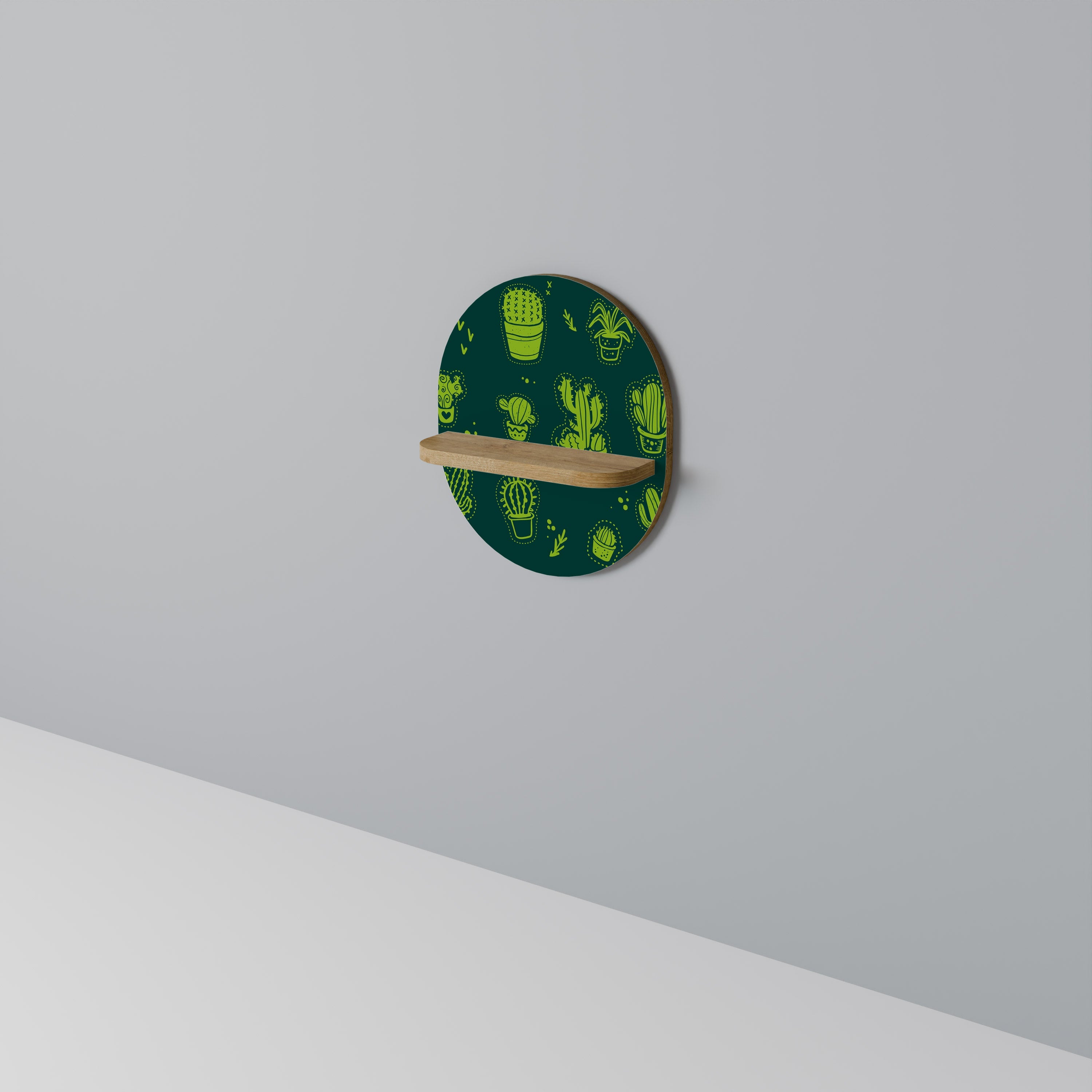 DESERT GREEN Prateleira Oval Decorativa em Efeito Carvalho