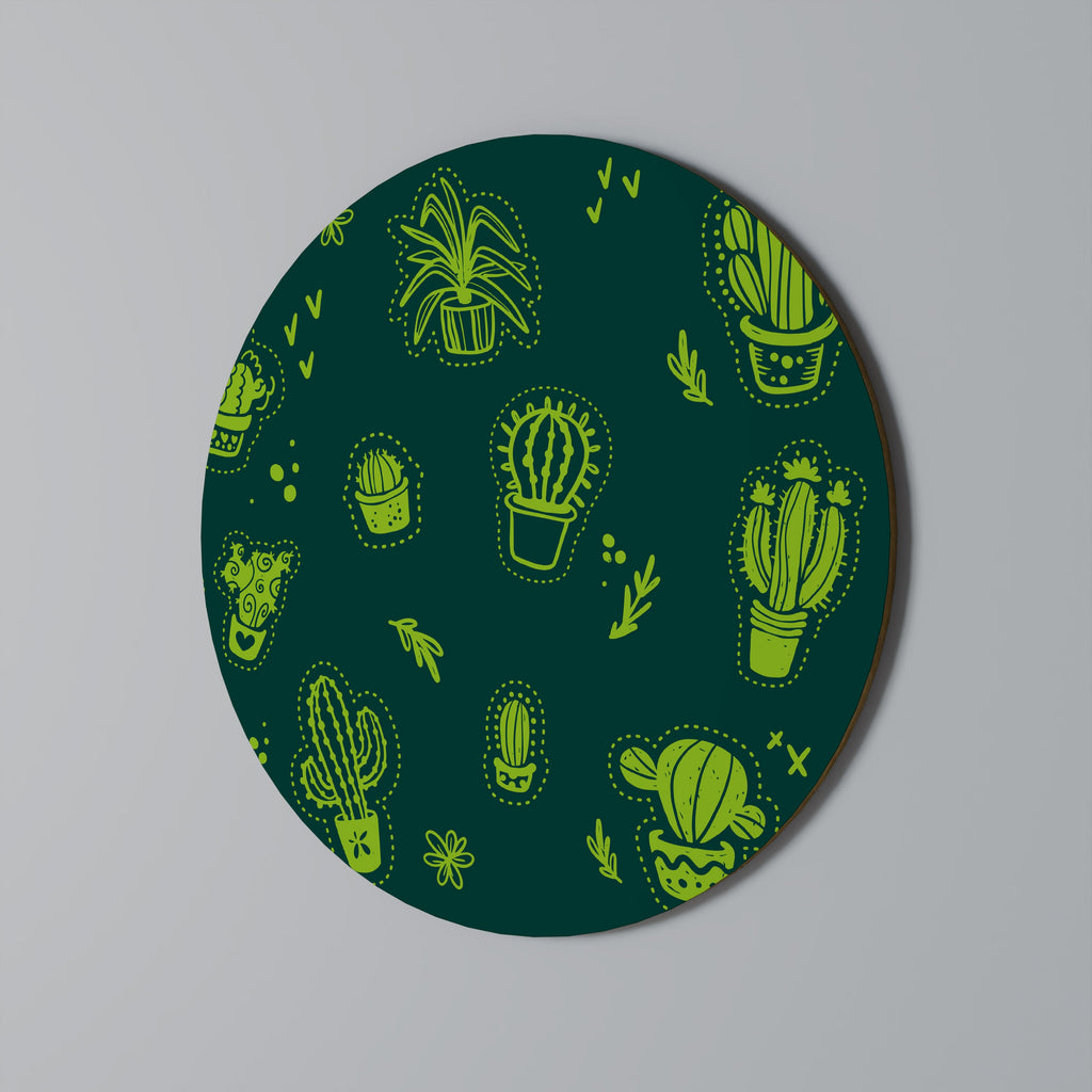 DESERT GREEN Quadro Redondo Decorativo