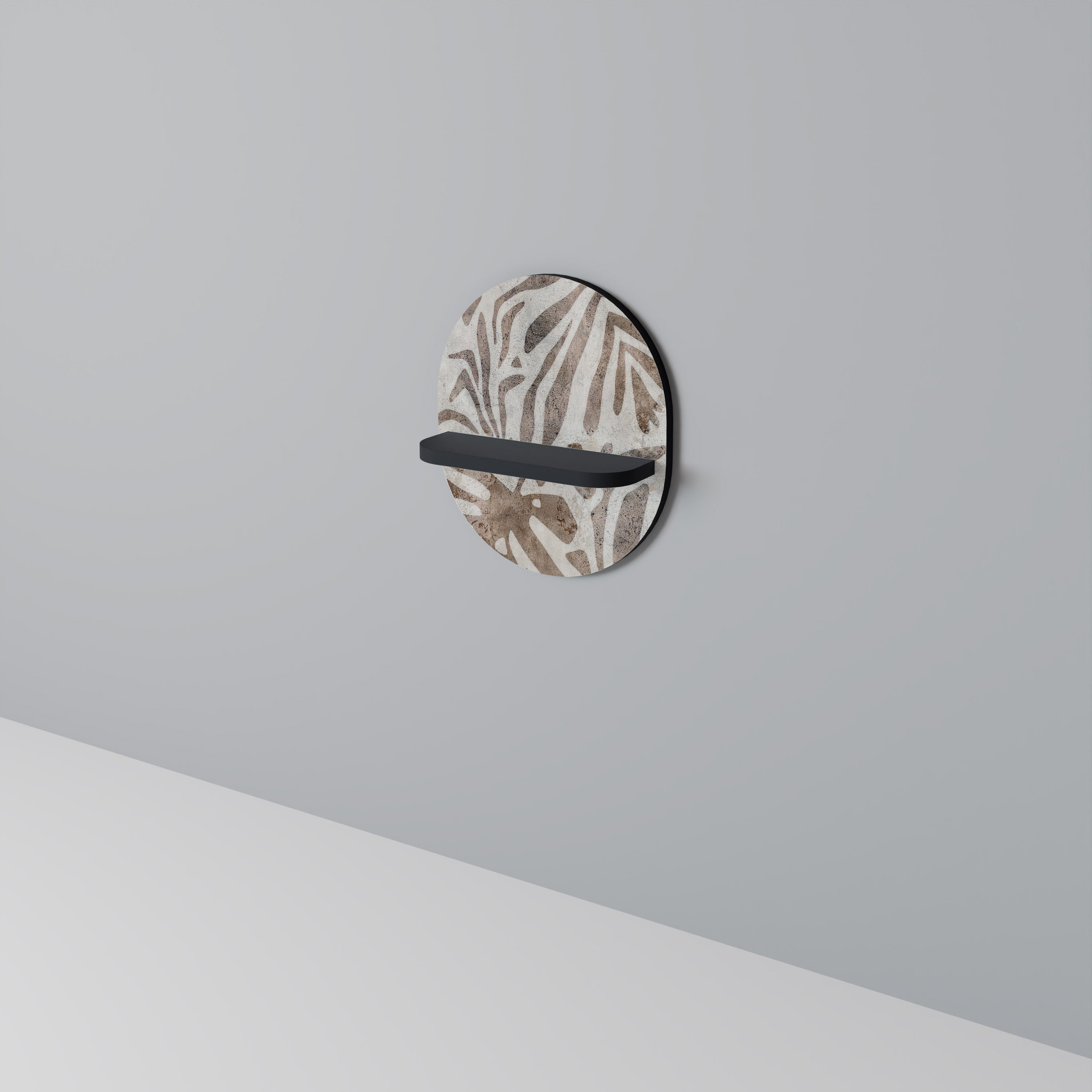 PASSING TIME Prateleira Oval Decorativa em Acabamento Preto