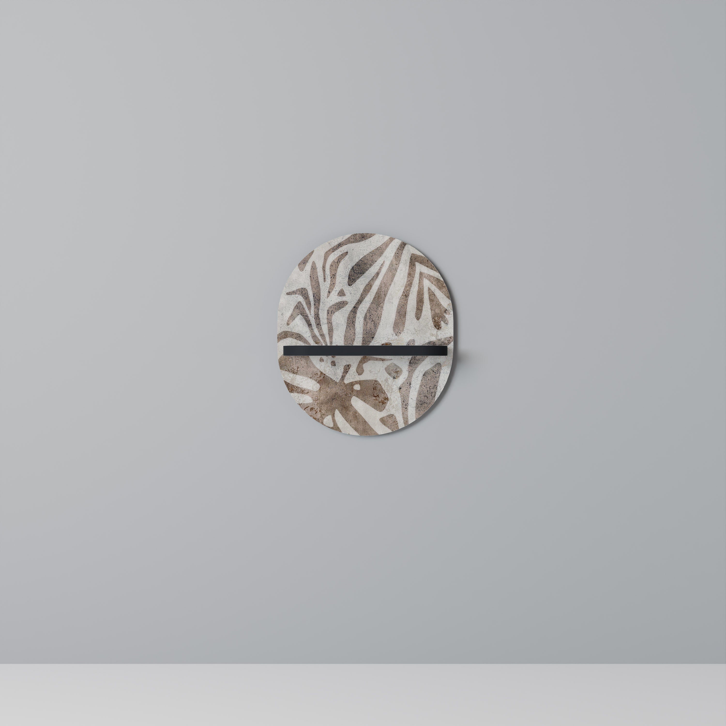 PASSING TIME Prateleira Oval Decorativa em Acabamento Preto