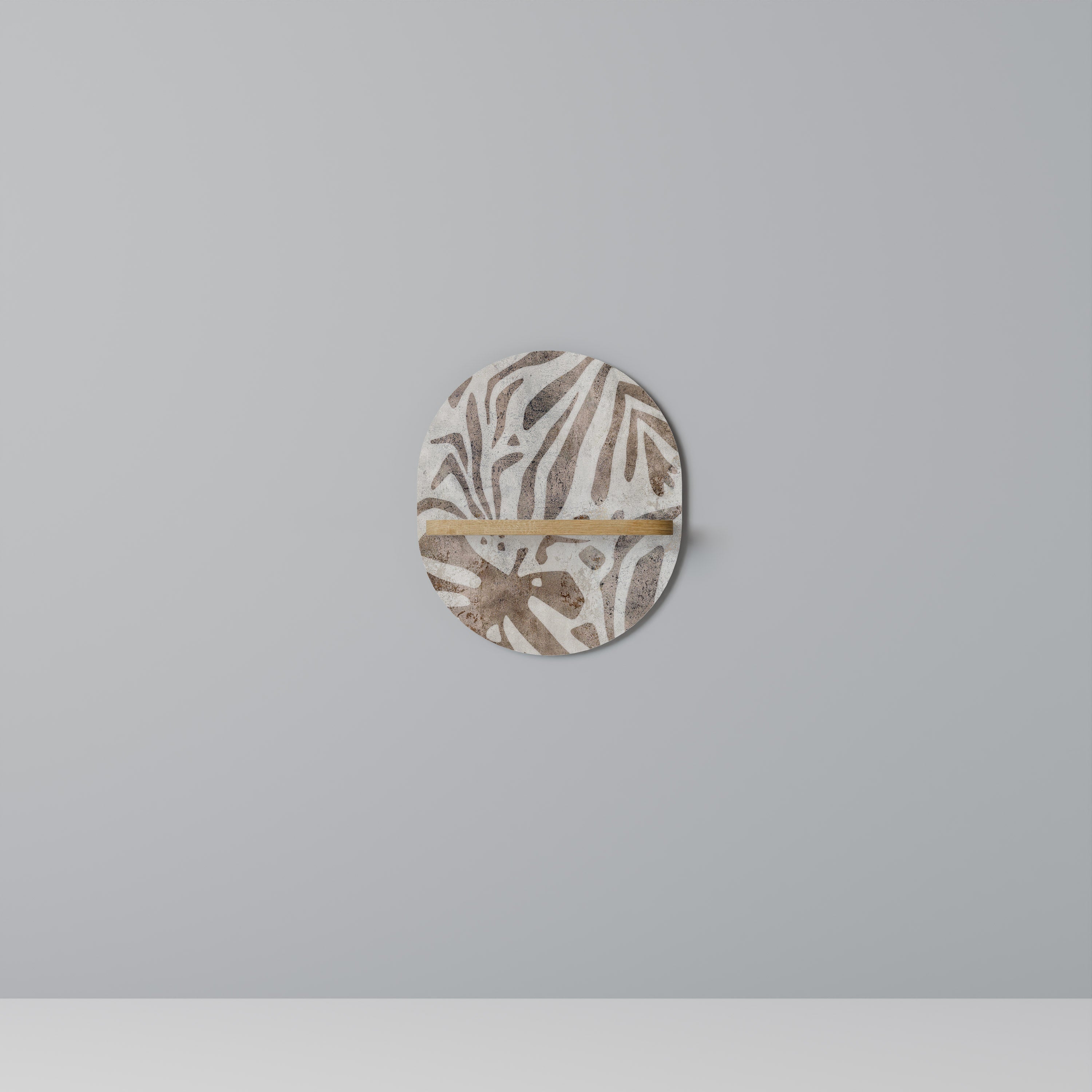 PASSING TIME Prateleira Oval Decorativa em Efeito Carvalho