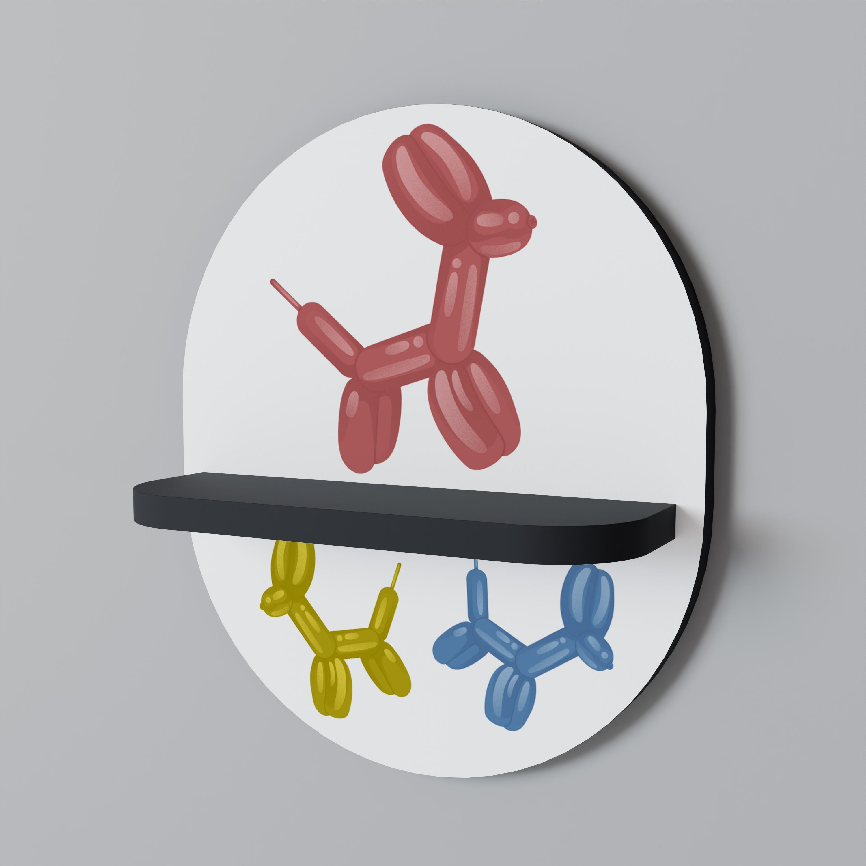 CHILDHOOD MEMORY Prateleira Oval Decorativa em Acabamento Preto