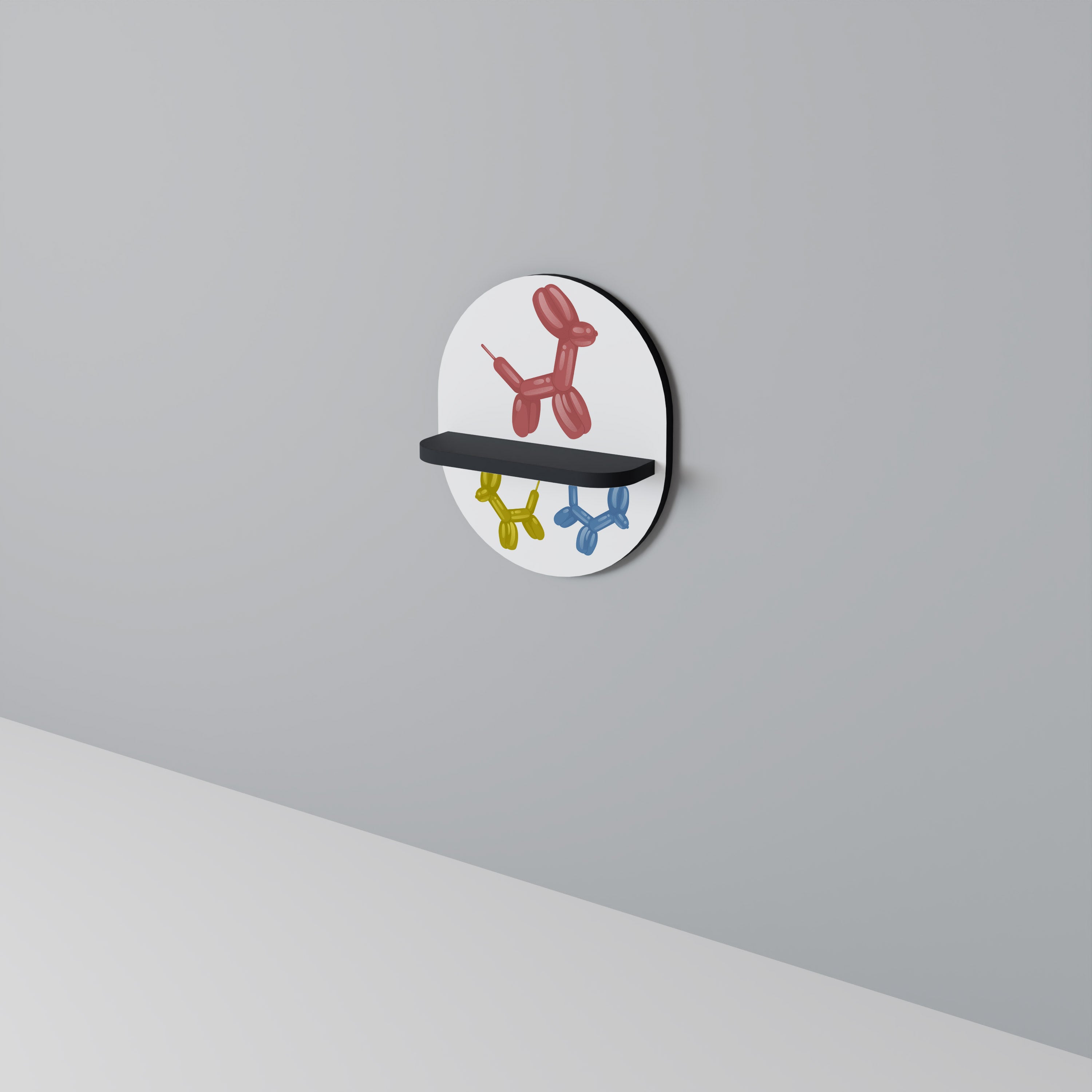 CHILDHOOD MEMORY Prateleira Oval Decorativa em Acabamento Preto