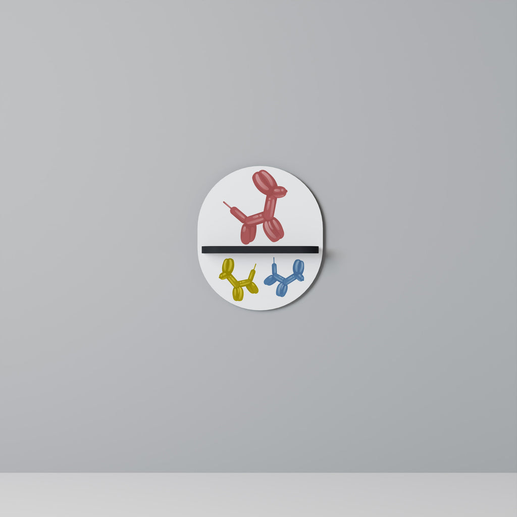 CHILDHOOD MEMORY Prateleira Oval Decorativa em Acabamento Preto