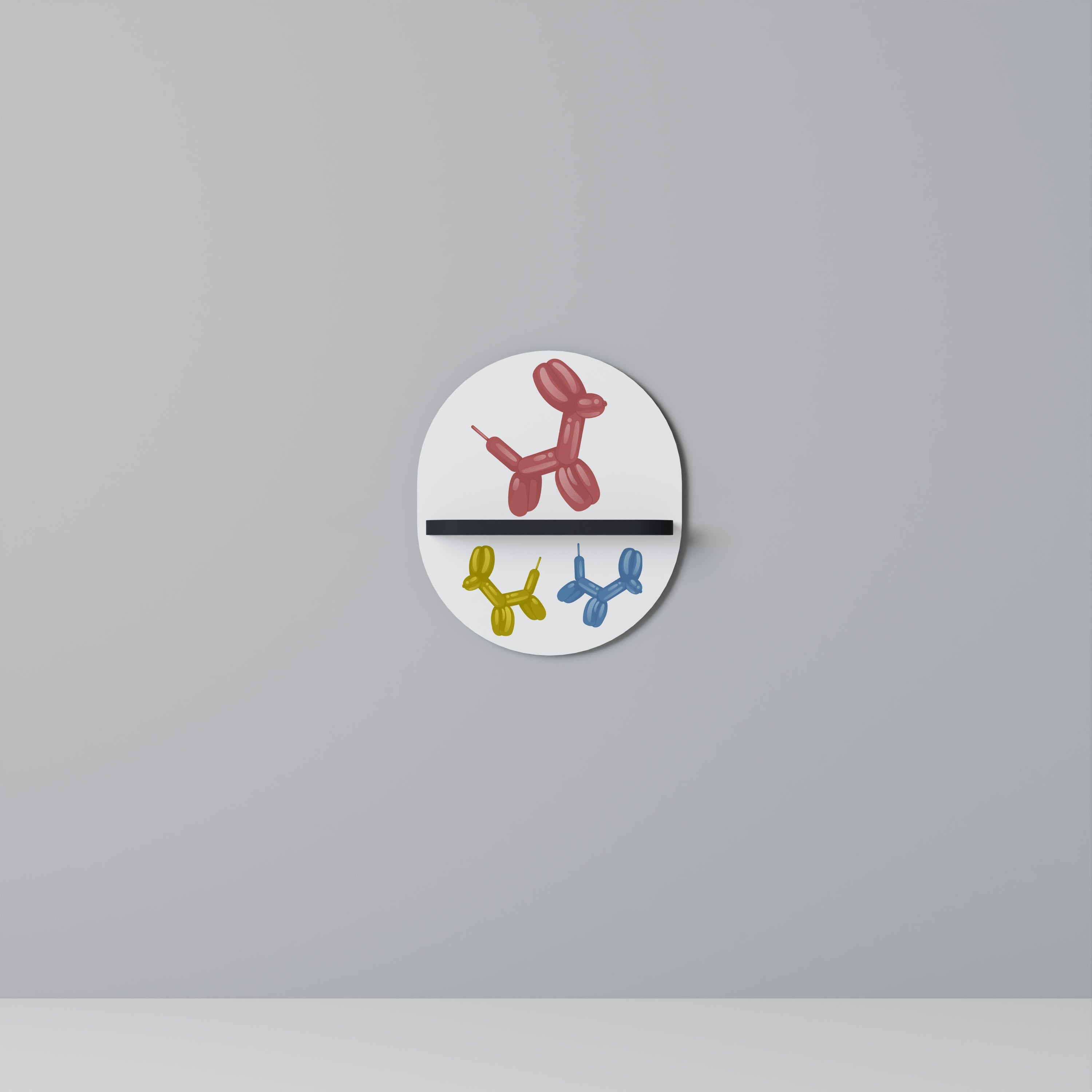 CHILDHOOD MEMORY Prateleira Oval Decorativa em Acabamento Preto