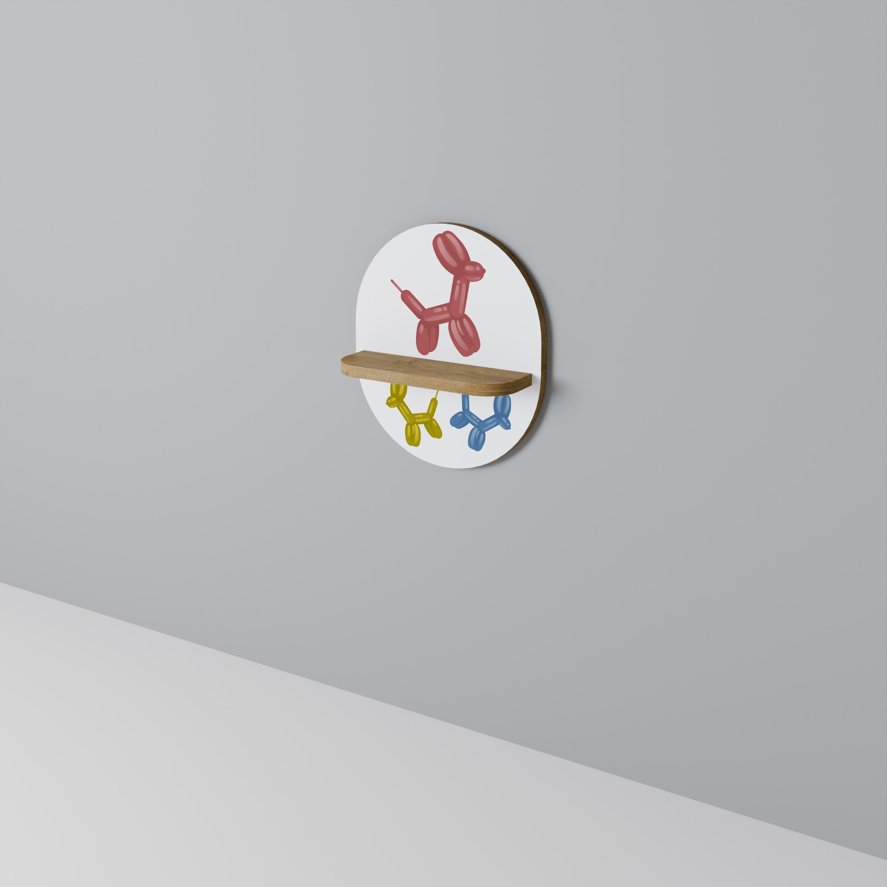 CHILDHOOD MEMORY Prateleira Oval Decorativa em Efeito Carvalho