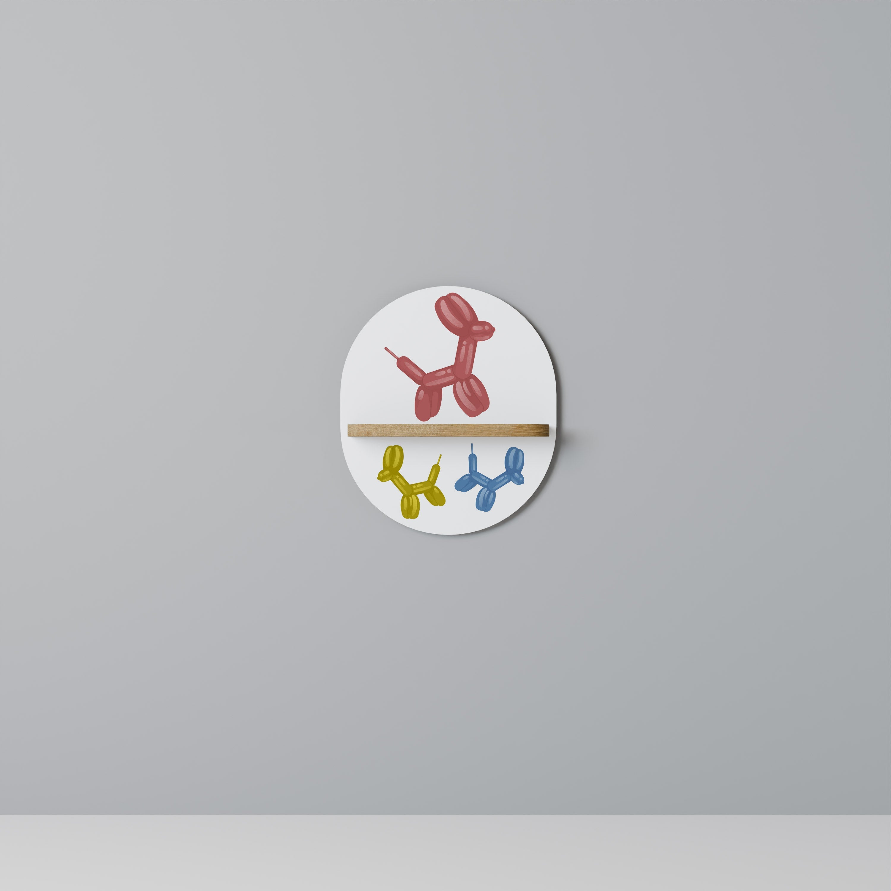 CHILDHOOD MEMORY Prateleira Oval Decorativa em Efeito Carvalho