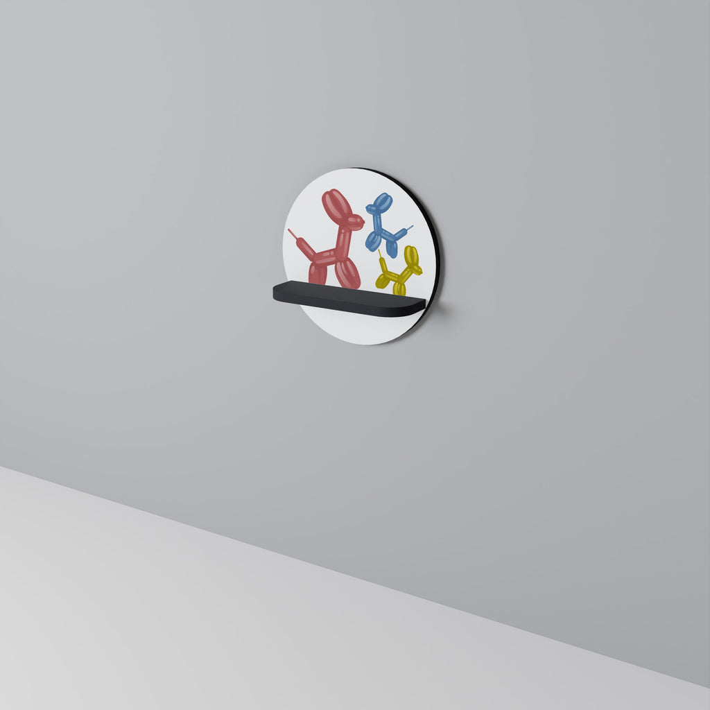 CHILDHOOD MEMORY Prateleira Redonda Decorativa em Acabamento Preto