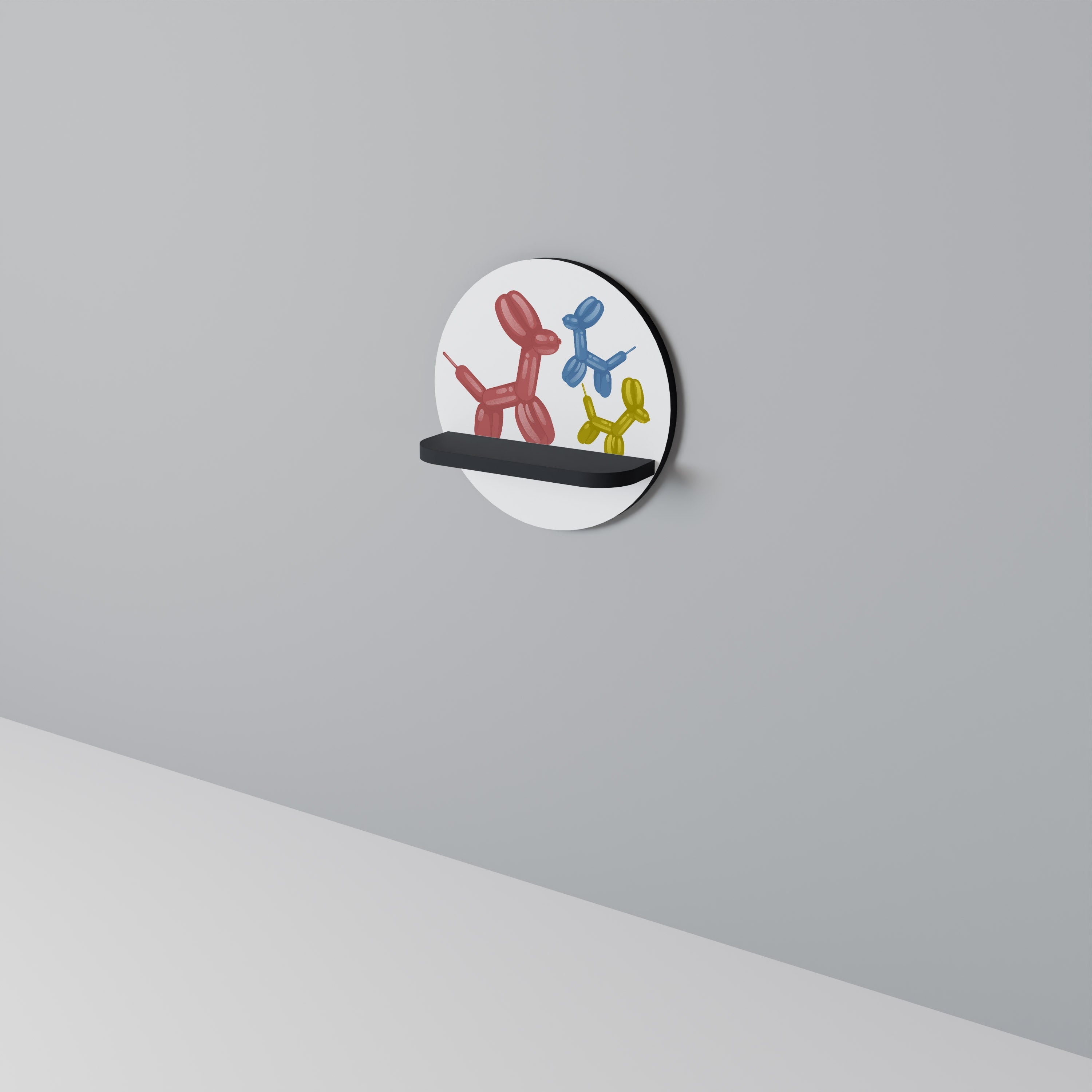 CHILDHOOD MEMORY Prateleira Redonda Decorativa em Acabamento Preto