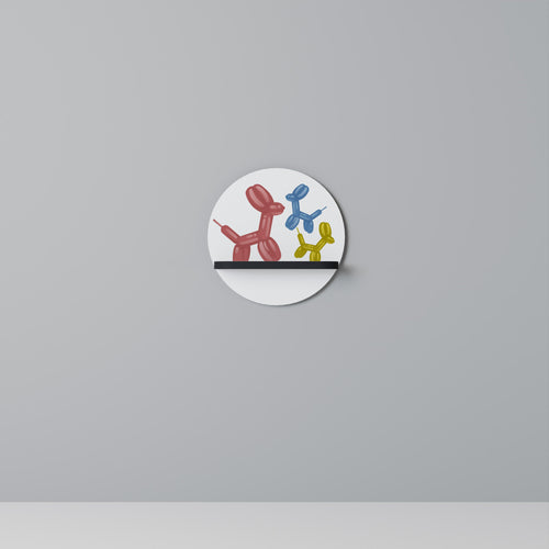 CHILDHOOD MEMORY Prateleira Redonda Decorativa em Acabamento Preto