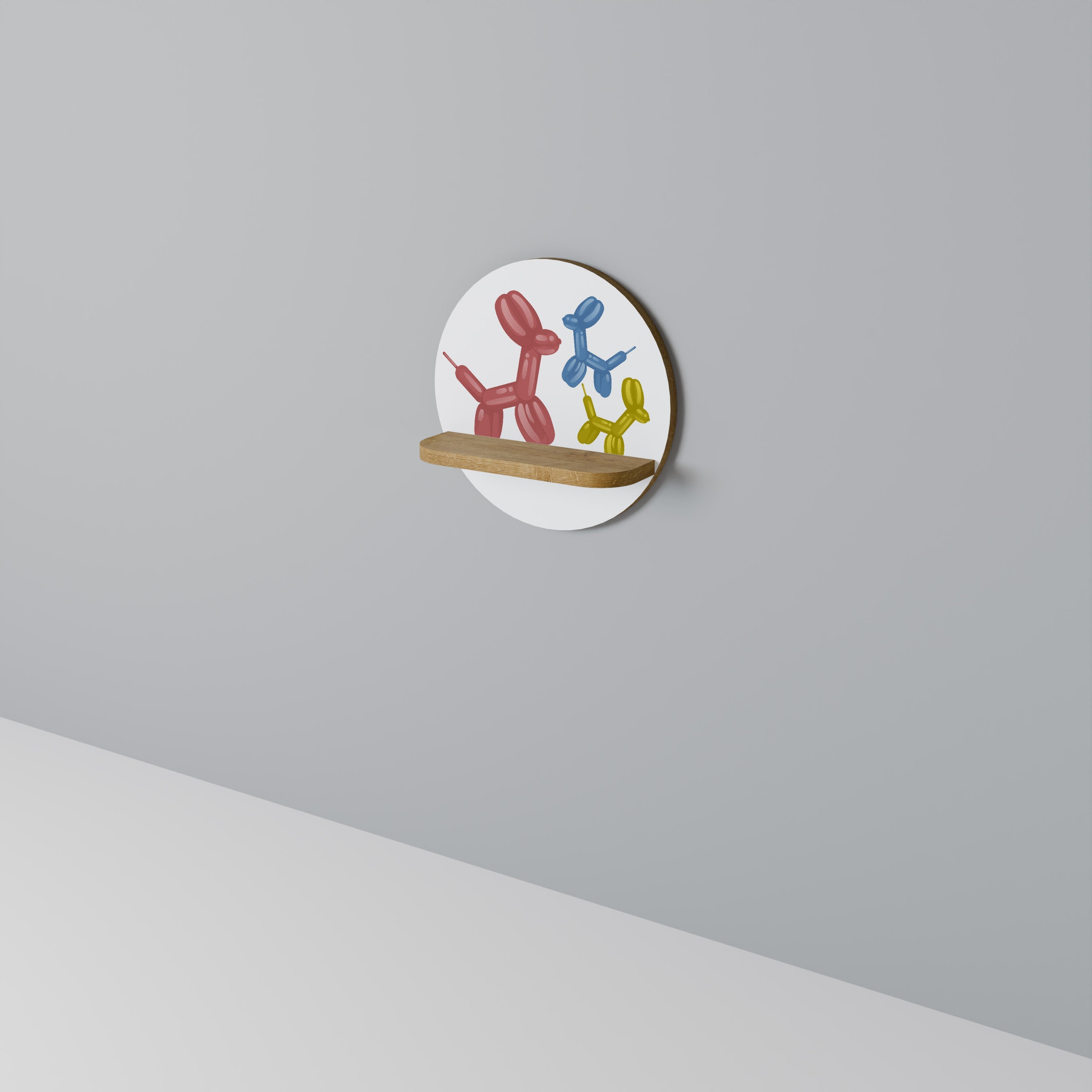 CHILDHOOD MEMORY Prateleira Redonda Decorativa em Efeito Carvalho