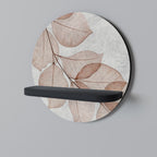AUTUMN FRAGILITY Prateleira Redonda Decorativa em Acabamento Preto