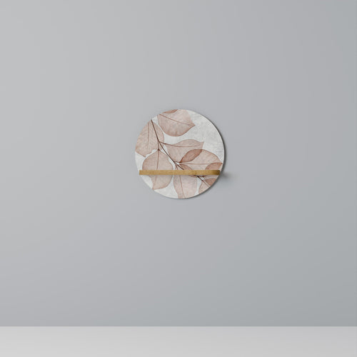AUTUMN FRAGILITY Prateleira Redonda Decorativa em Efeito Carvalho