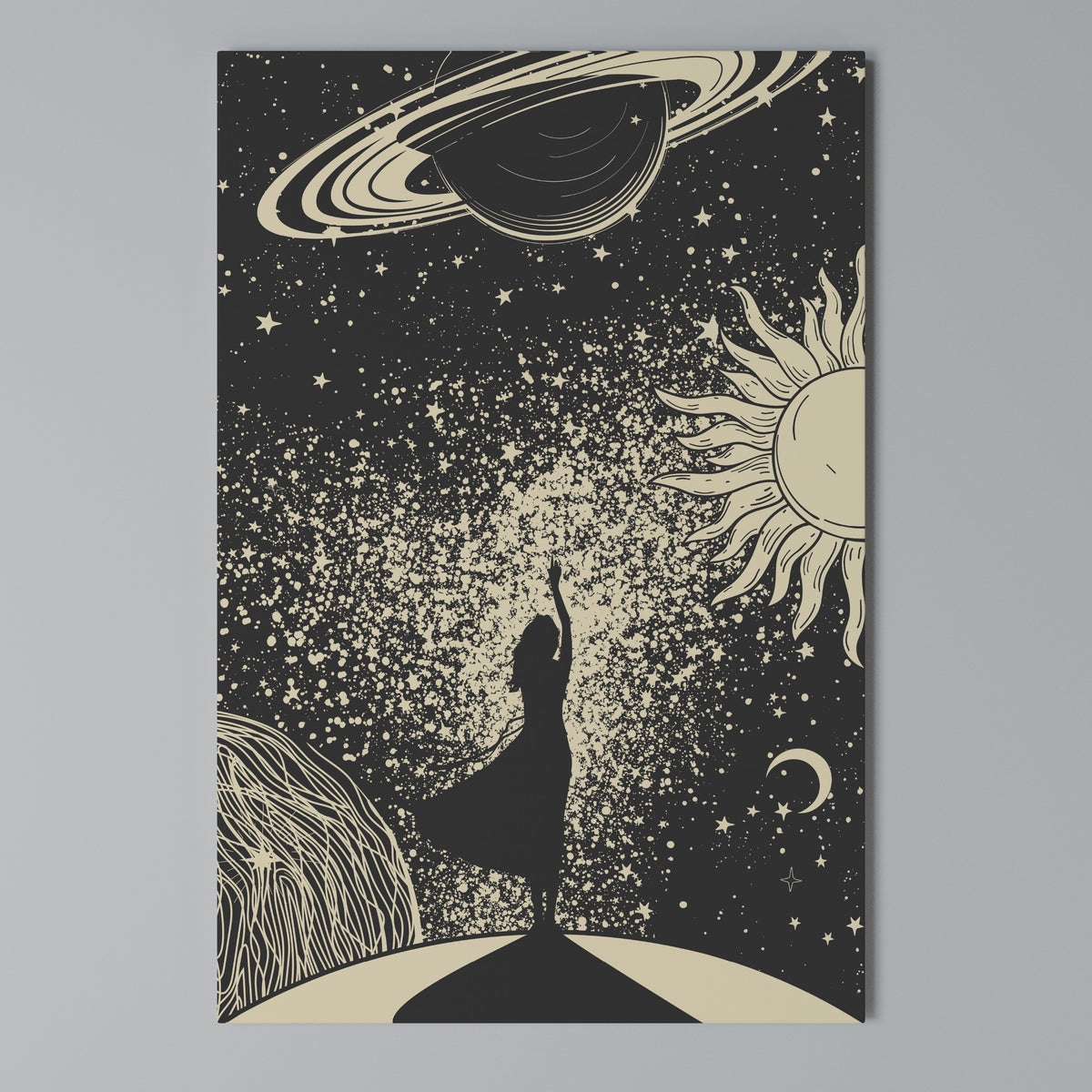 MYSTIC UNIVERSE Quadro em tela vertical