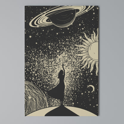 MYSTIC UNIVERSE Quadro em tela vertical