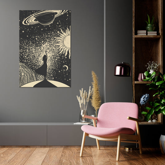 MYSTIC UNIVERSE Quadro em tela vertical
