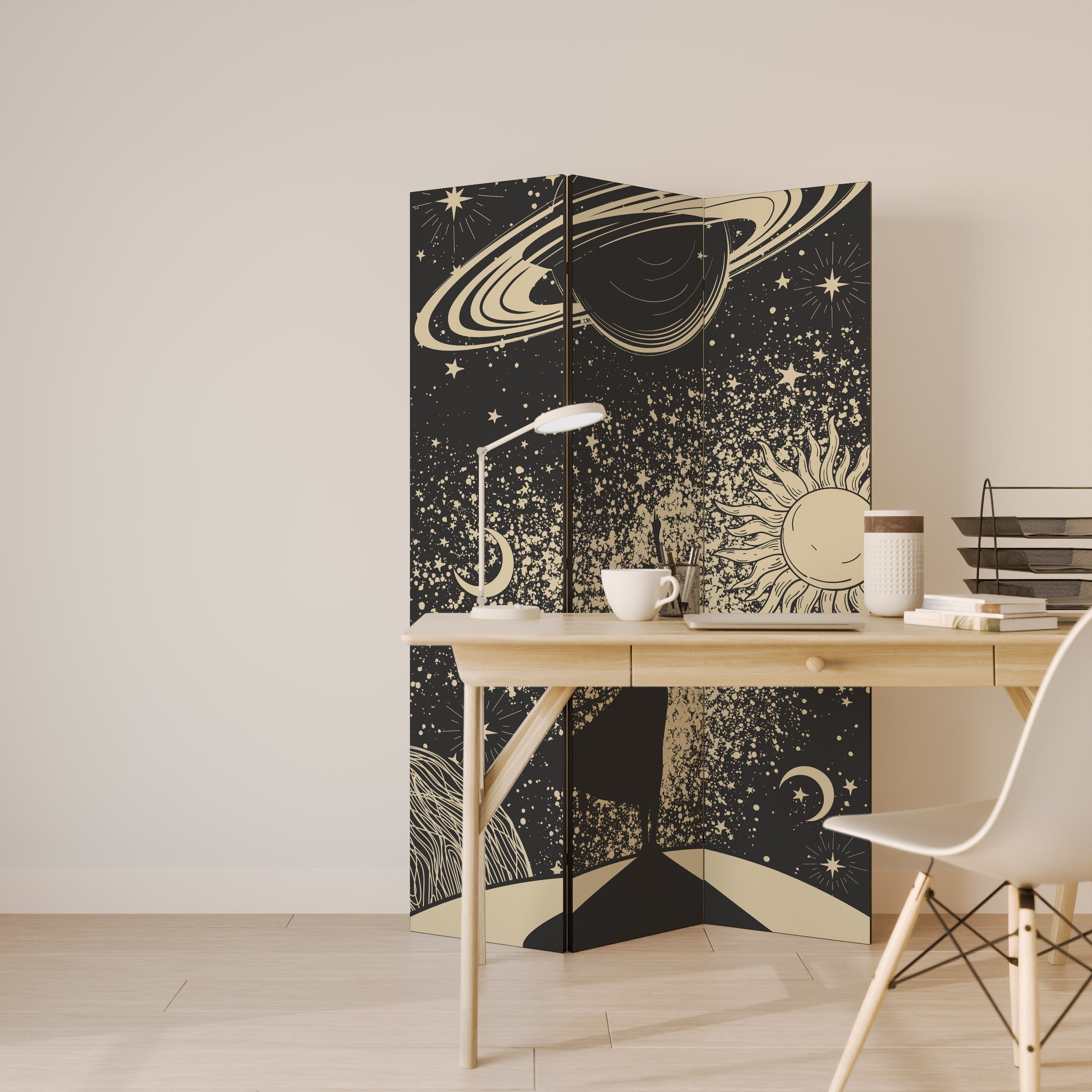 MYSTIC UNIVERSE Biombo Decorativo de 3 Painéis