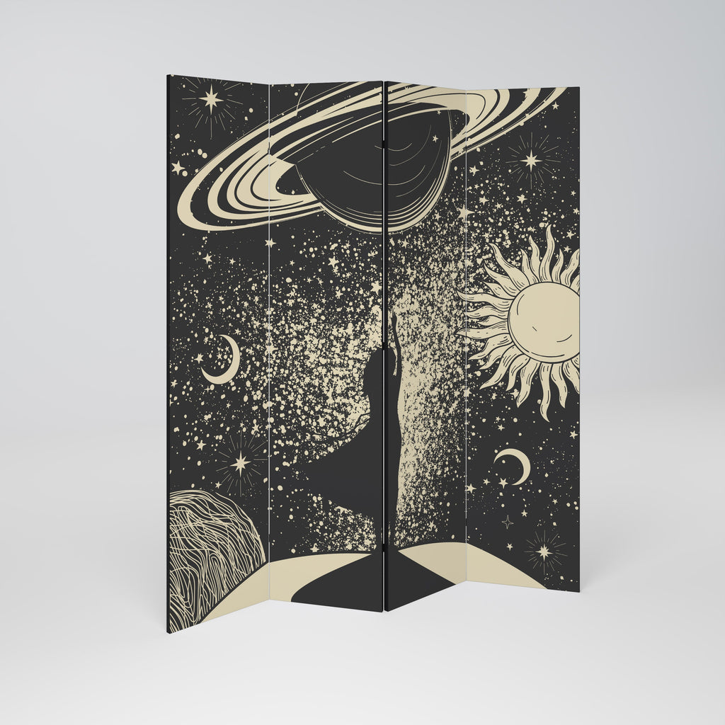 MYSTIC UNIVERSE Biombo Decorativo de 4 Painéis