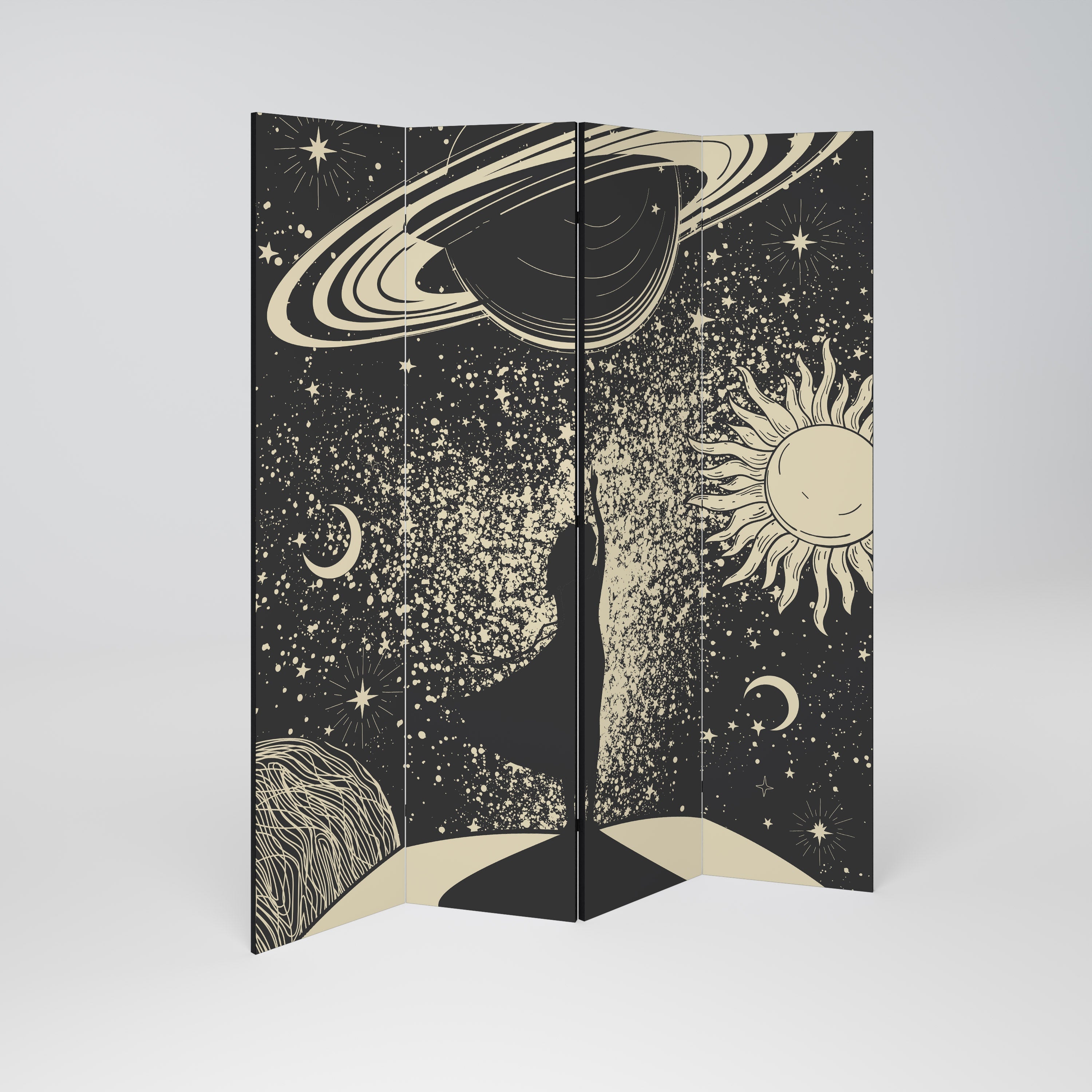 MYSTIC UNIVERSE Biombo Decorativo de 4 Painéis