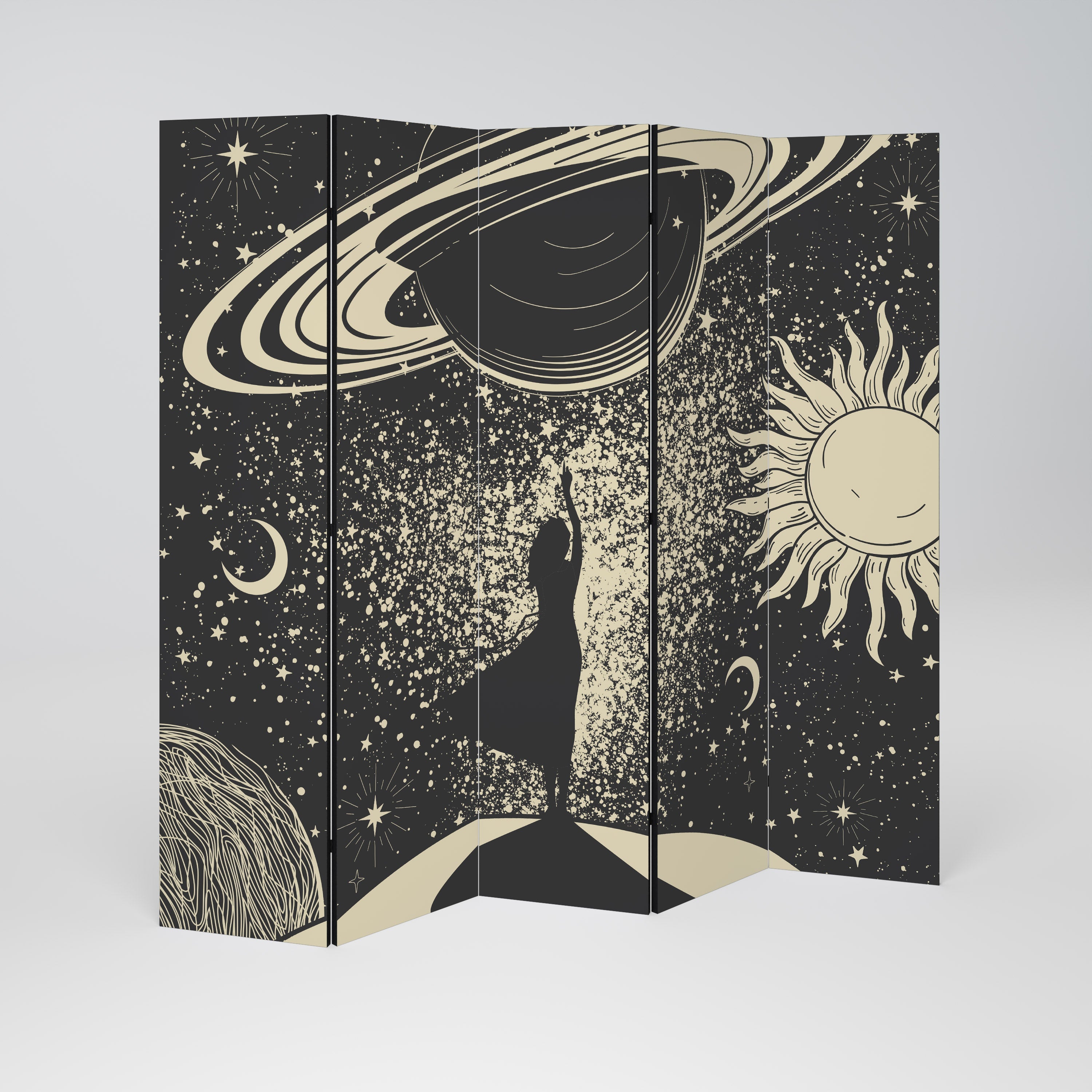 MYSTIC UNIVERSE Biombo Decorativo de 5 Painéis