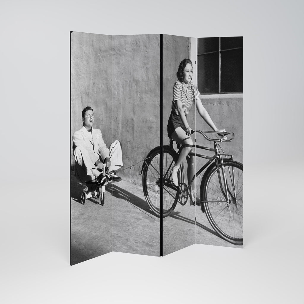 HAPPY JOURNEY Biombo Decorativo de 4 Painéis